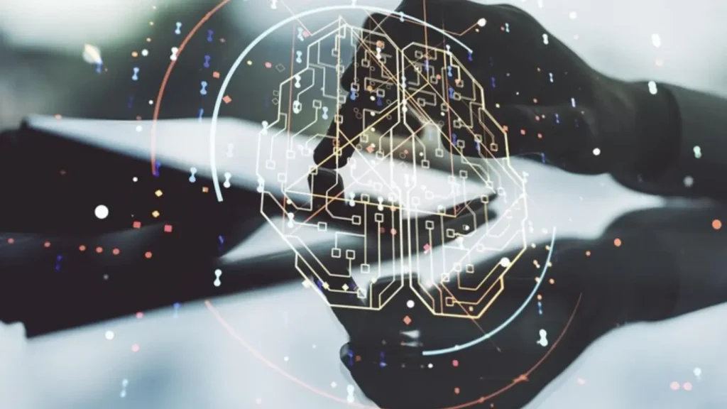 Glowing globe in hand next to AI chip, representing global connectivity and the expanding future of AI